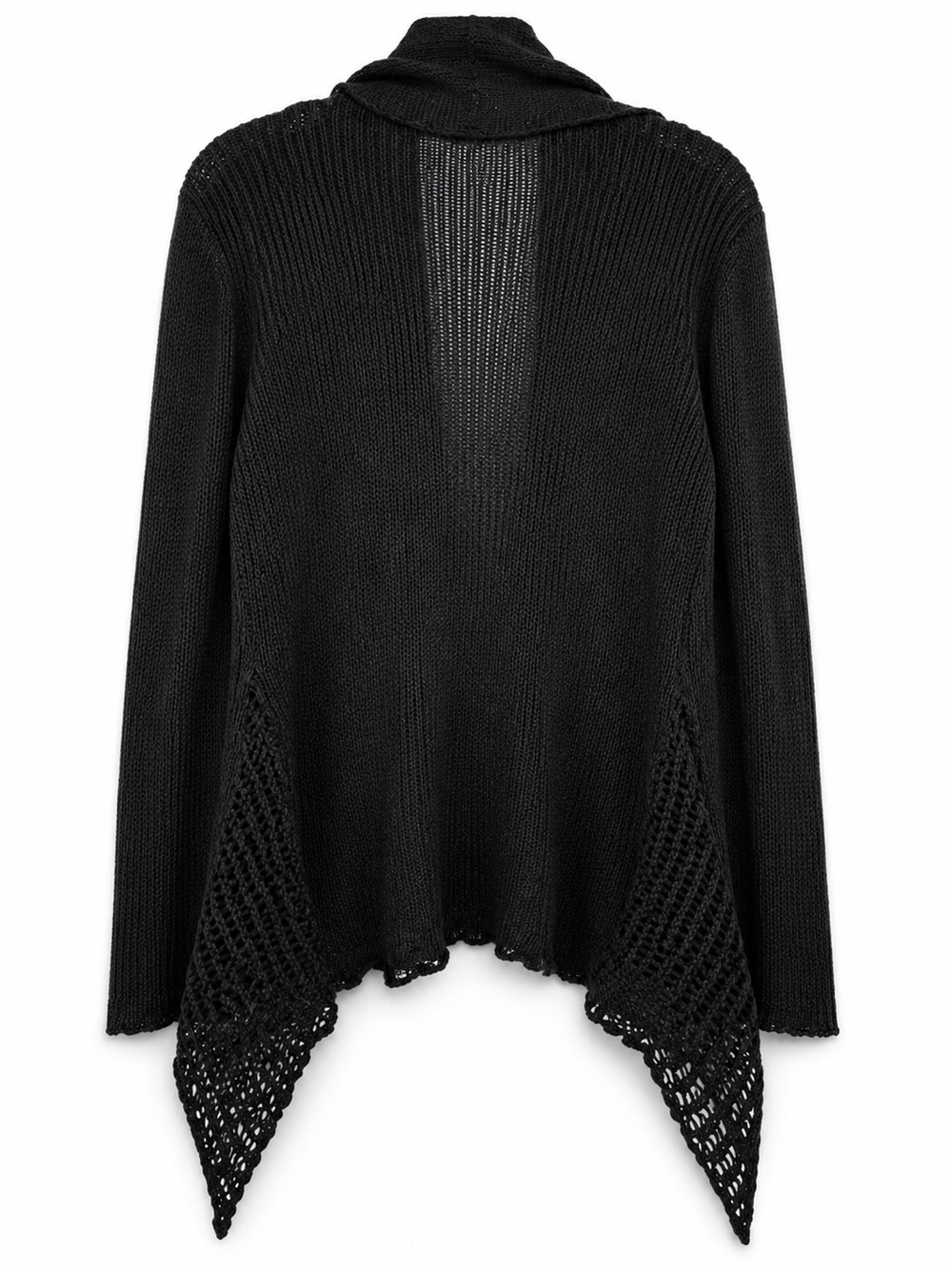 Zuza Bart XL Black 100% Linen Cardigan Asymmetrical Toggle Lagenlook Art to Wear - Picture 4 of 9